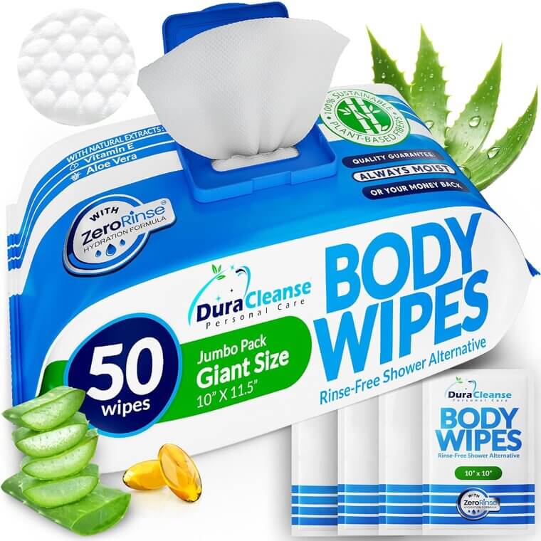 Dura Cleanse XL Wipes - Convenient No-Rinse Bathing for All