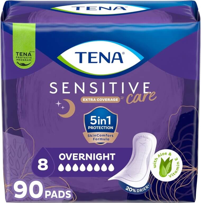 TENA Overnight Incontinence Pads - Comfortable, Dry Nights - 15% Off!