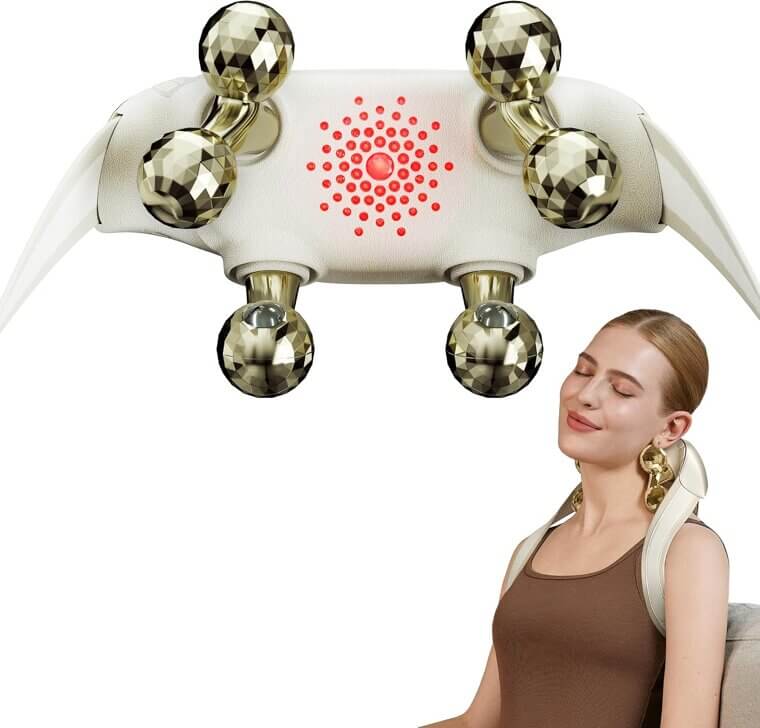 SKG Neck Massager - Cordless Relief with Heat for All Ages