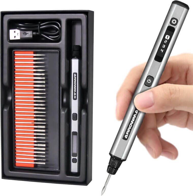 AM ARROWMAX Engraving Pen: Versatile Cordless Tool for Creative DIY Projects - 20% Off!