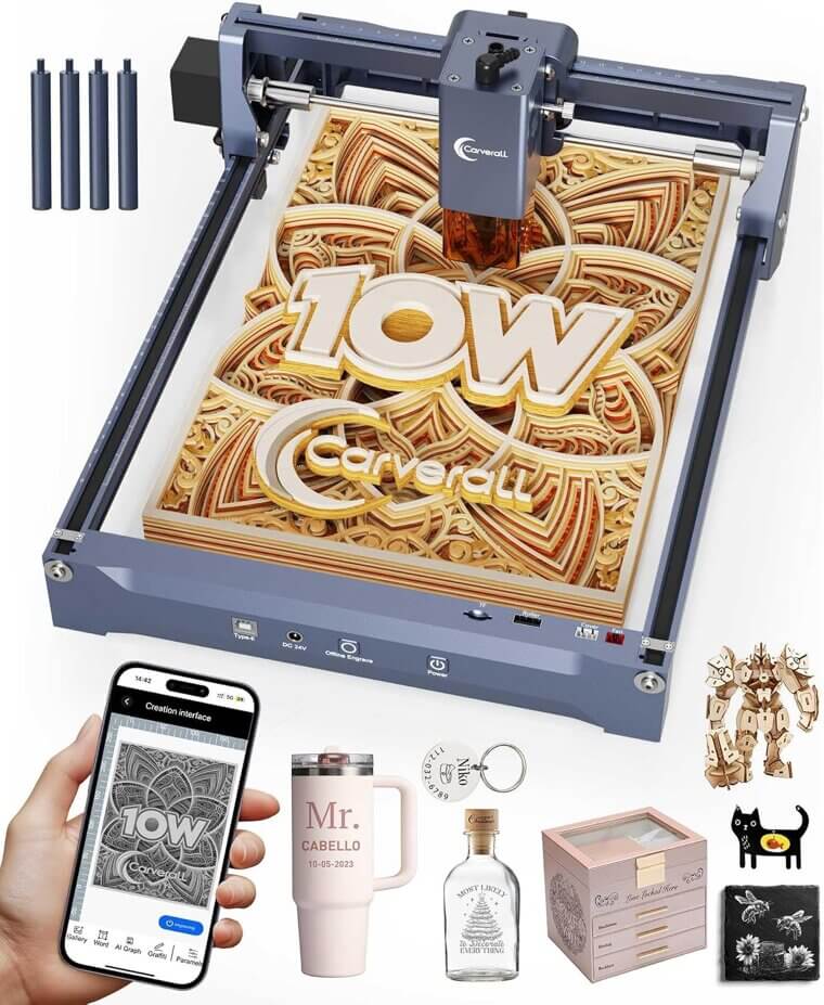 Laser Engraver 10W for Wood, Metal & More - Easy DIY! - Now 20% Off!