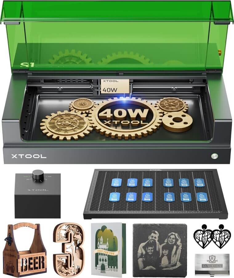 xTool S1 Laser Engraver - Perfect for Wood & Metal Projects - Now 15% Off!