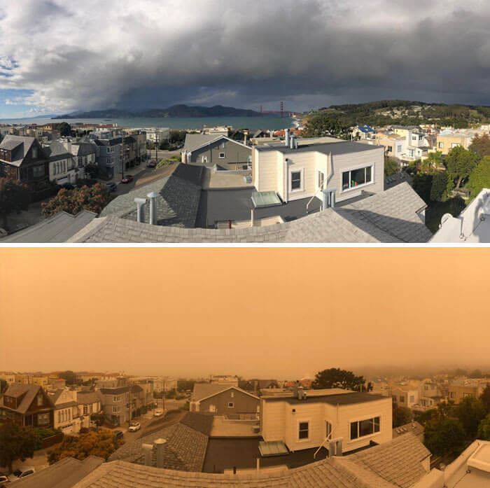 California in Normal Days vs. California with Fires