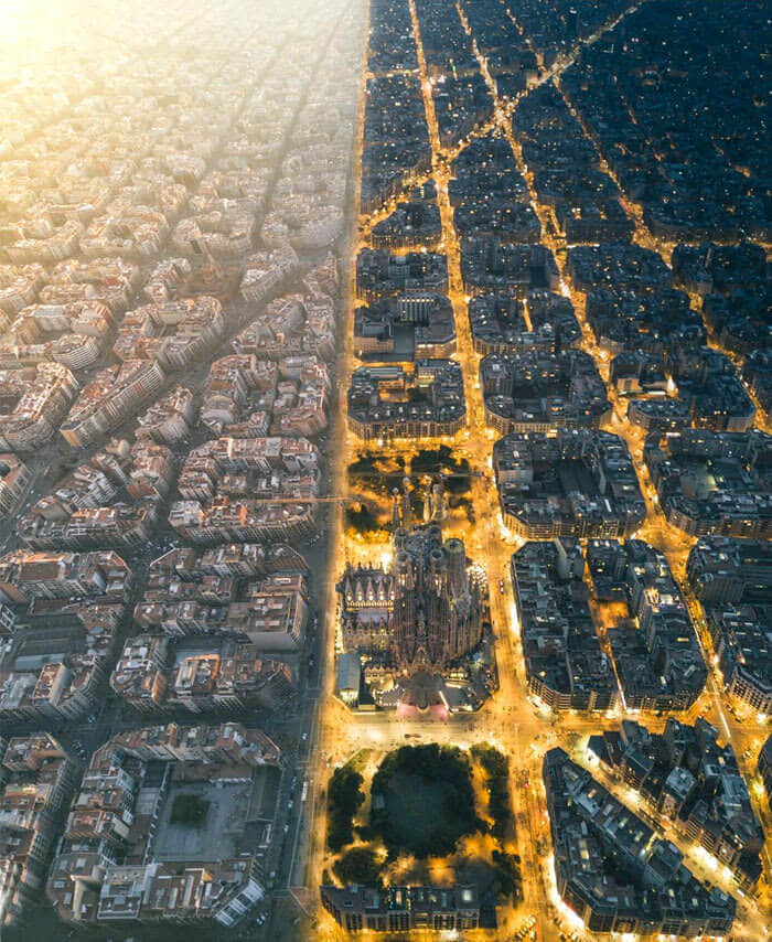 Barcelona During The Day vs. During The Night