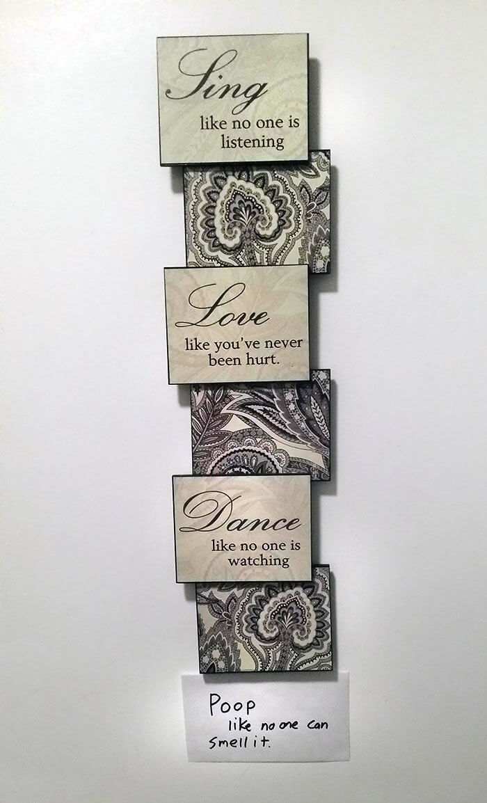 A Husband's Inspiring Bathroom Wisdom
