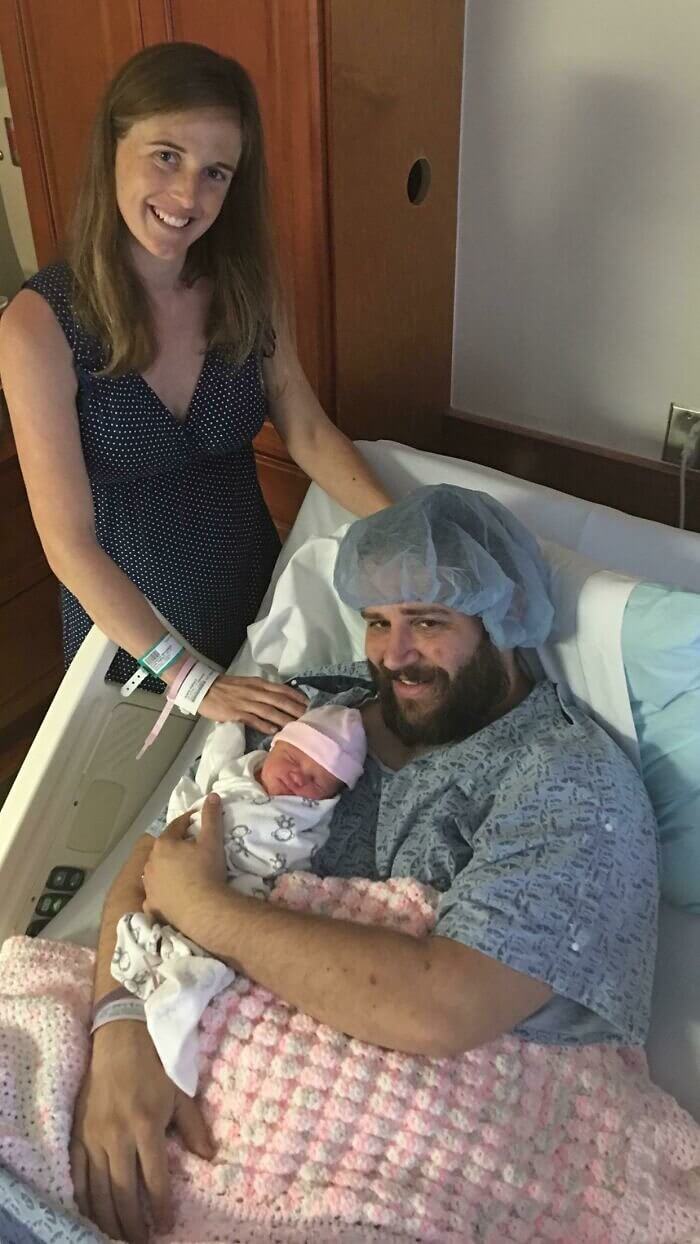 Role Reversal in a Post-Birth Baby Announcement