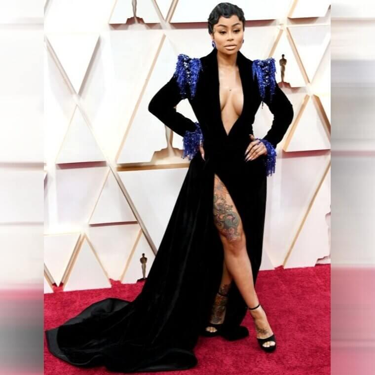Blac Chyna (2020): Showed Up to the Oscars Uninvited in a Velvet Plunge