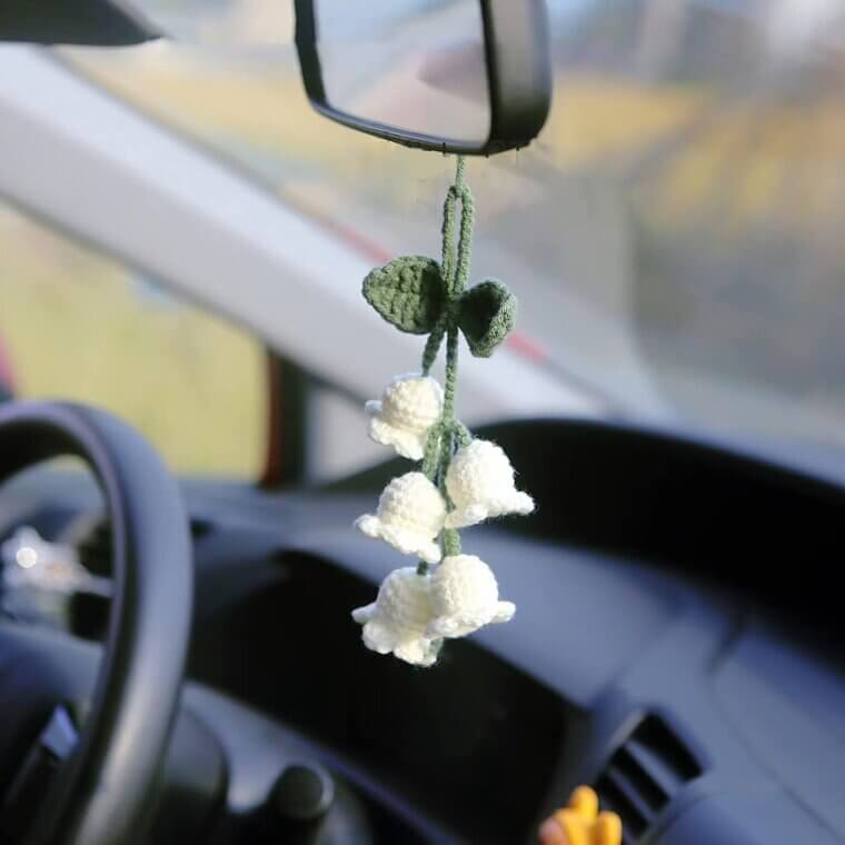 Knitted Car Ornament - Cute Kawaii Decor for Your Drive