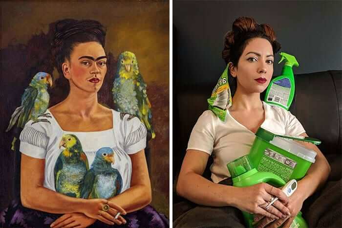Frida Kahlo's Me And My Parrots