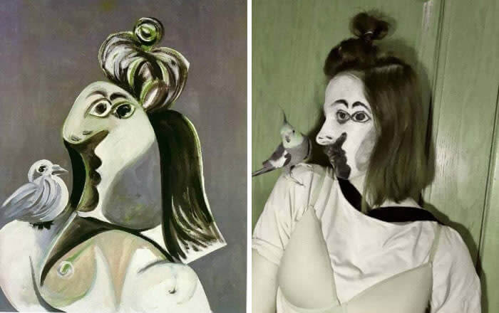 Picasso's A Women With A Bird