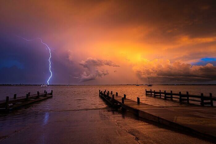 A Sunset Lightning Storm in Florida