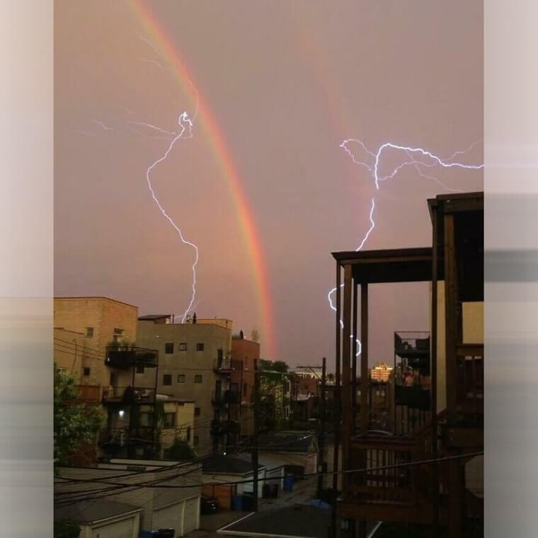 A Double Rainbow Lightning Strike