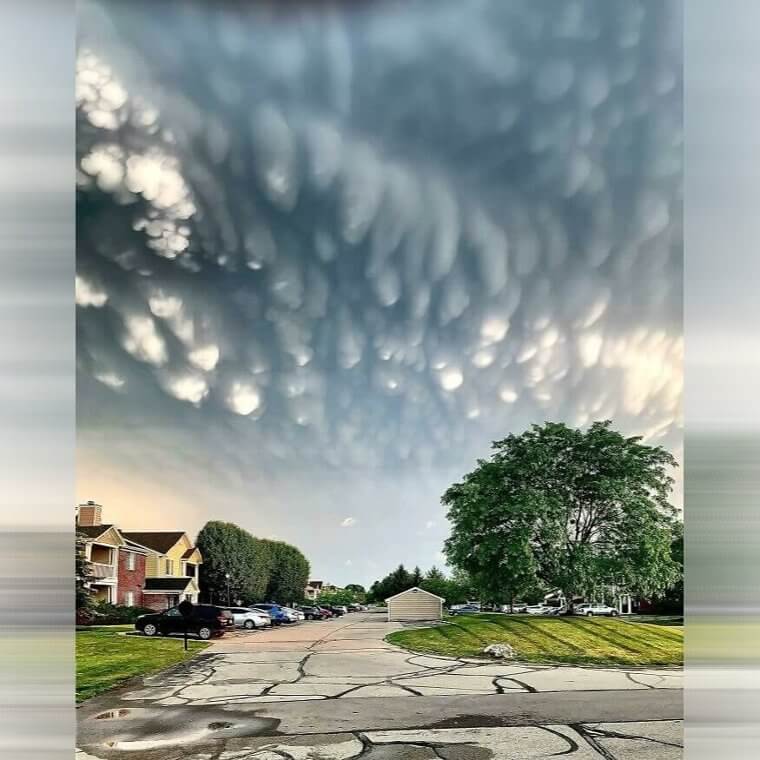 A Collection of Mammatus Clouds in Indiana