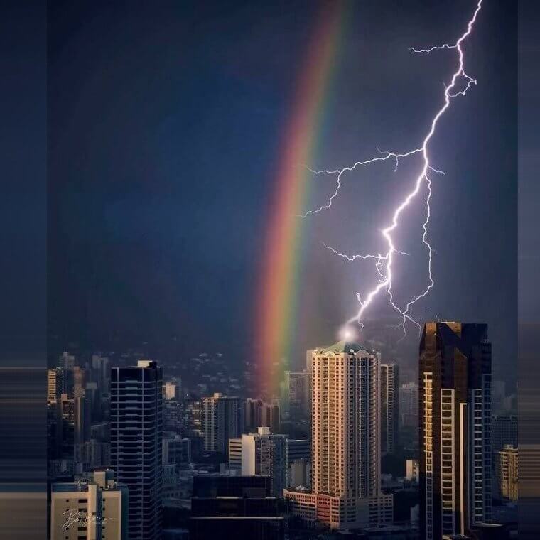 A Rainbow Lightning Storm