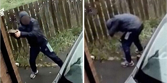 車の窓に向かって投げたブロックが跳ね返ってきた