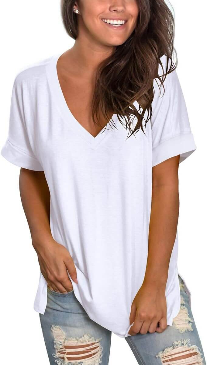 SAMPEEL V-Neck Summer Tops - Don’t Miss the 24% Discount!