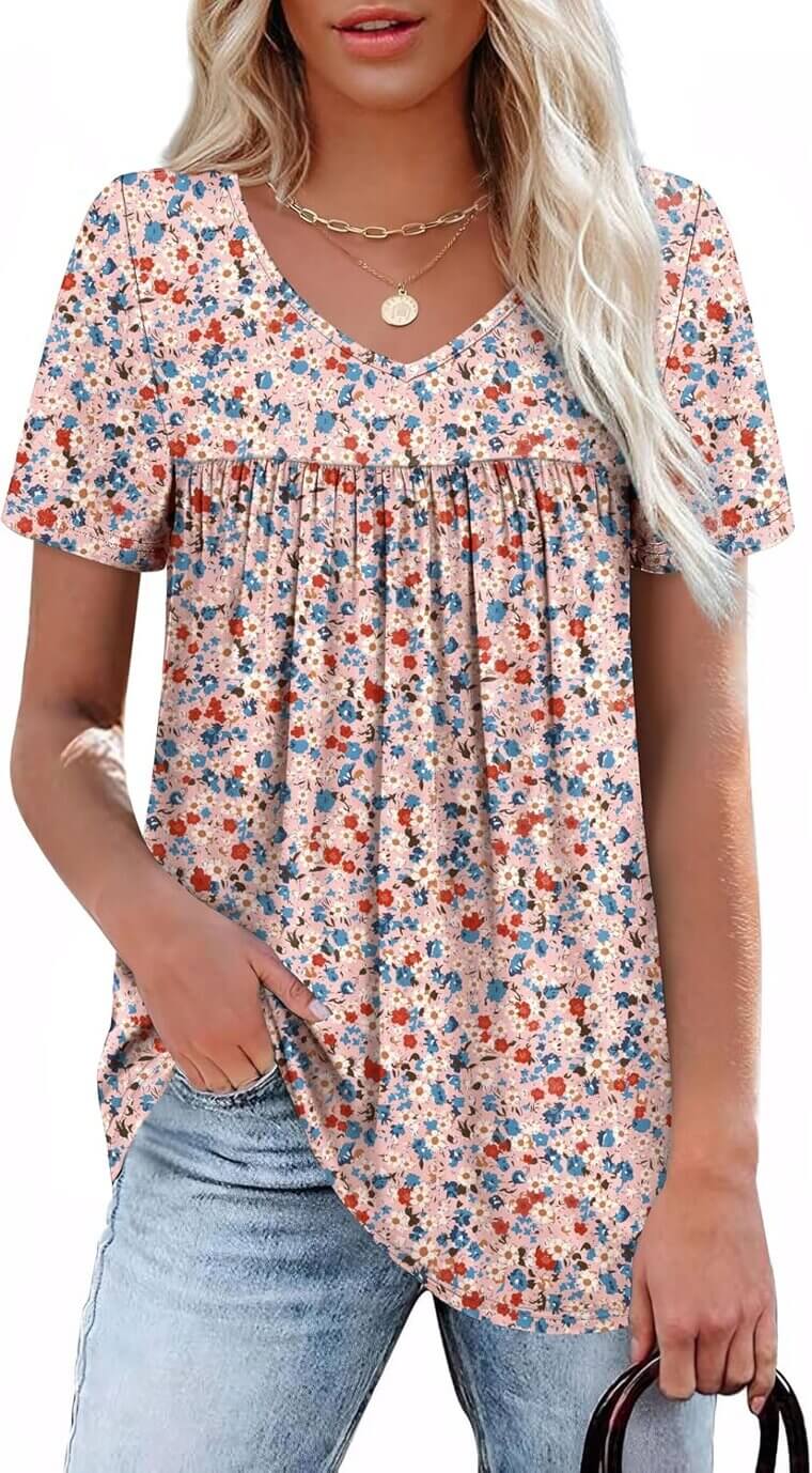 WEESO Summer Tops - Stylish V-Neck Pleated Blouses - Enjoy 15% Off!