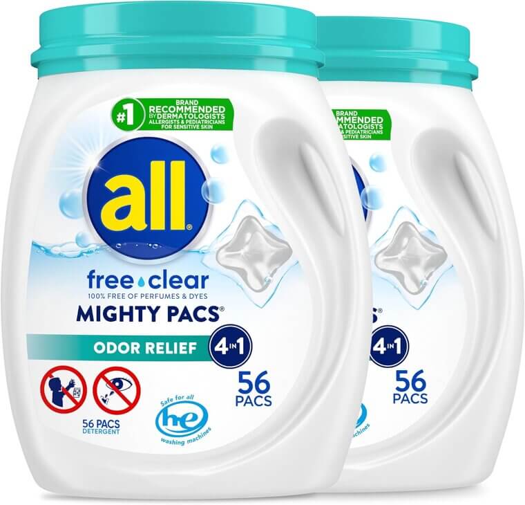 All Mighty Pacs Laundry Detergent for Sensitive Skin - Now 43% Off!