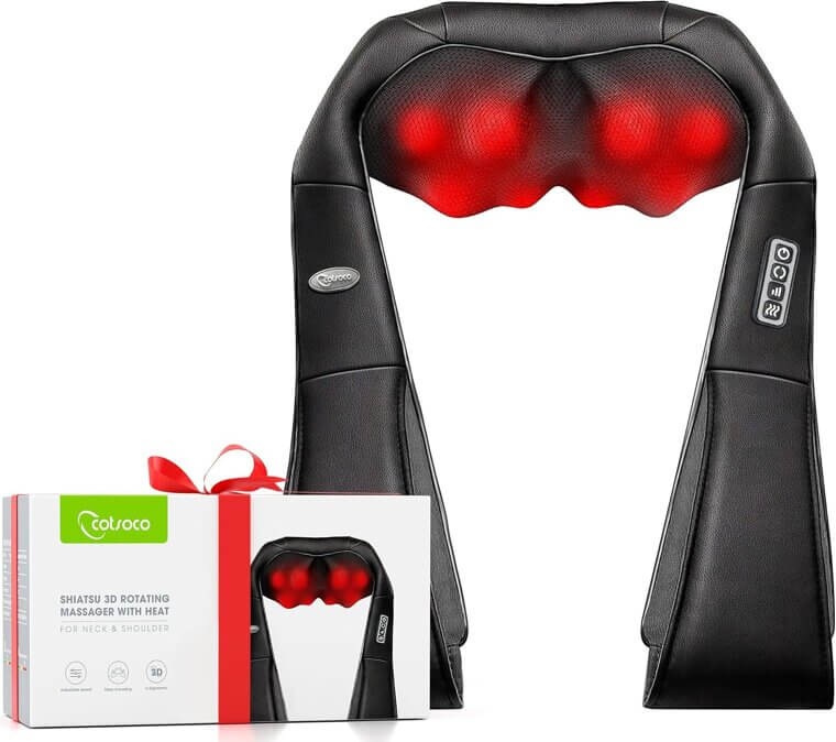 Cotsoco Neck Massager - Deep Tissue Relief with Heat for Ultimate Relaxation - Enjoy 12% Off!