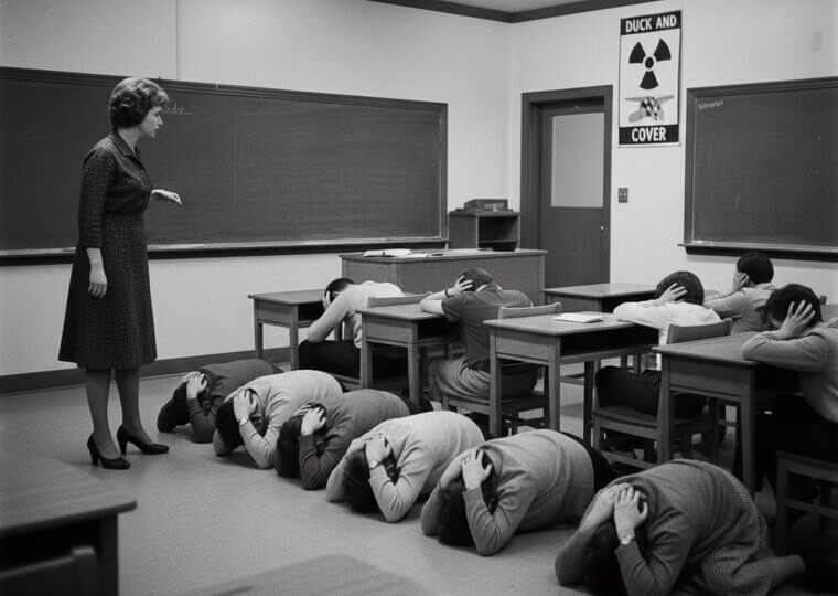 1950–1955: Cold War Duck-And-Cover Drills