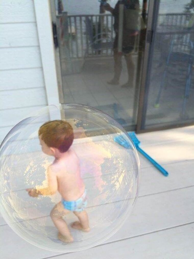 Someone Trapped The Baby In A Bubble Again