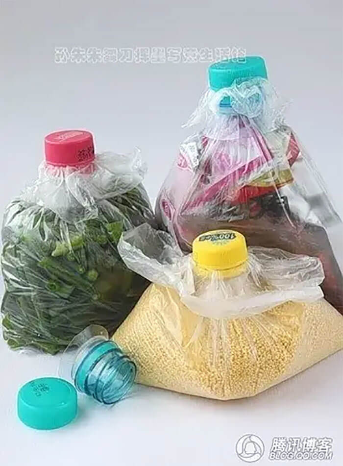 Reuse Plastic Bottle Caps To Close Plastic Bags
