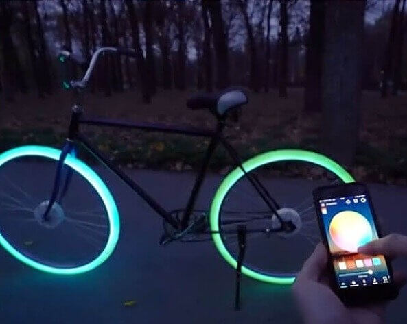 A Bike With Color Changing Wheels