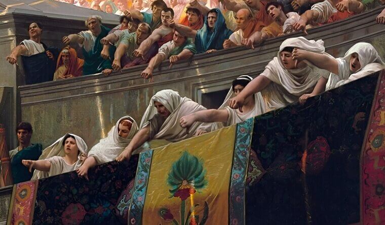 Audiences Determined the Faith of a Gladiator With a “Thumbs Down" or "thumbs Up"