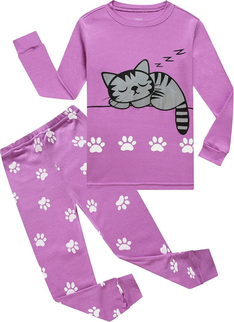 KikizYe Girls PJs - Comfy Cotton Jammies for Kids 