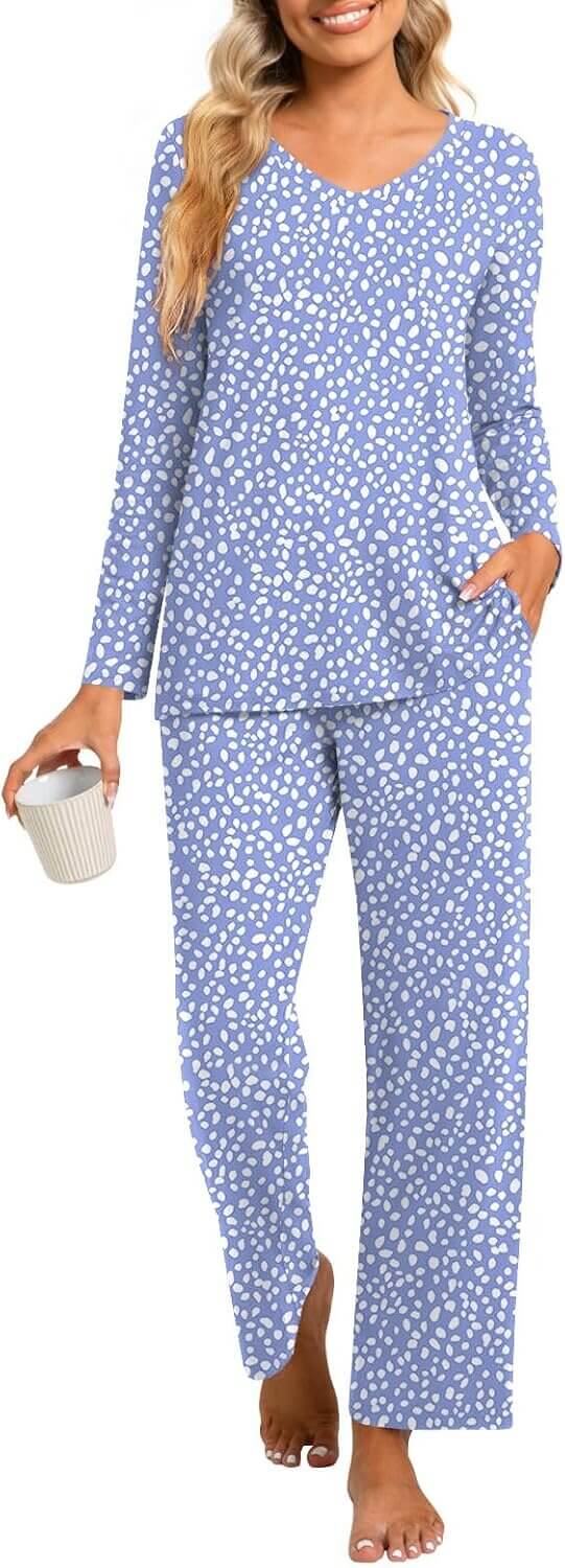 Syoss Women's Pajama Set - Cozy Lounge Wear with Pockets - Now 60% Off!