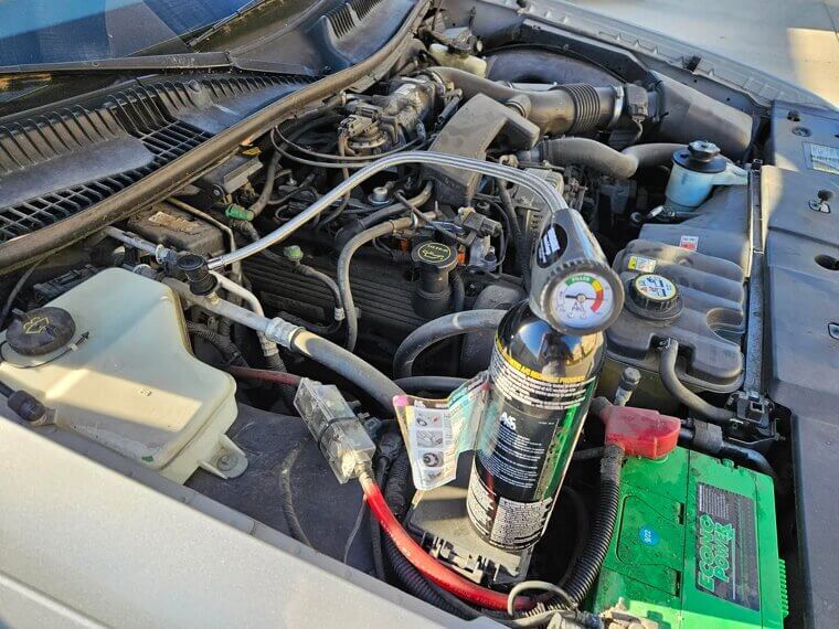 Recharging the A/C With a Can