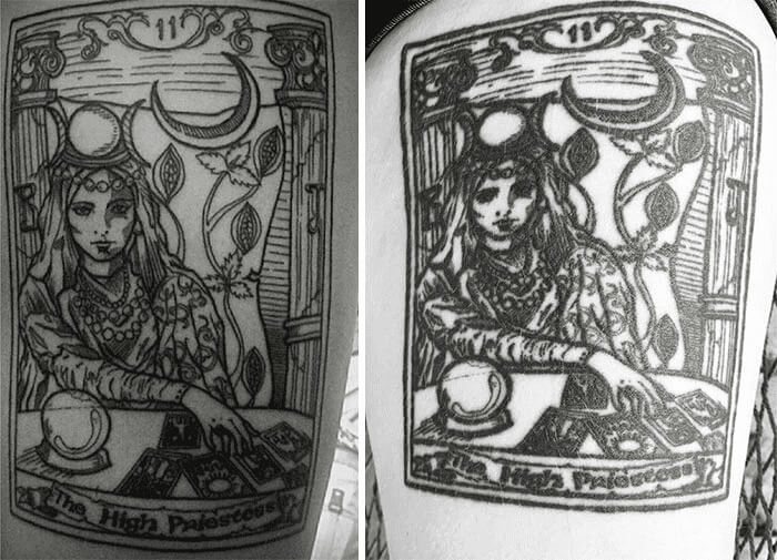 An Intricate Tattoo That's Blurred A Bit Over The Years