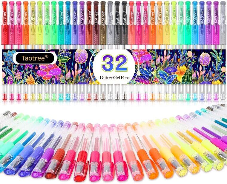 Taotree Glitter Pens - 32 Vibrant Colors for Creative Fun - Now 11% Off!