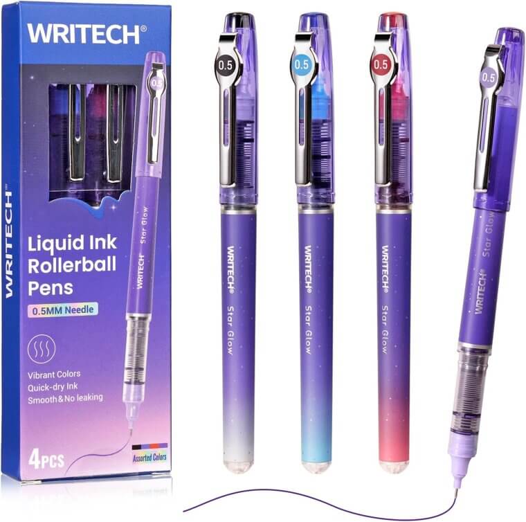 WRITECH Rollerball Pens - Smooth, Colorful Writing Experience 