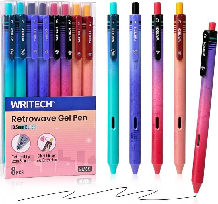 WRITECH Gel Pens - Smooth, Silent, and Refillable Writing Essentials - Enjoy 19% Off!