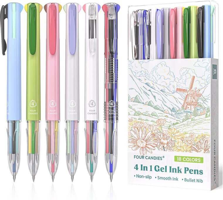 Four Candies Multicolor Pens - Versatile Gel Ink for School & Work - Don’t Miss the 24% Discount!