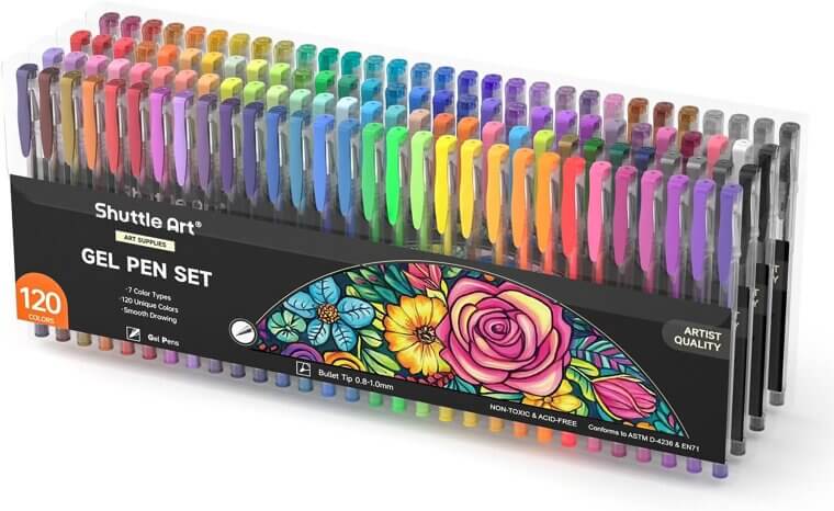 Shuttle Art Gel Pens - 120 Vibrant Colors for Creative Fun - Don’t Miss the 9% Discount!