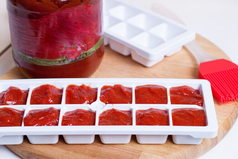 Transfer Opened Tomato Paste Into Ice Cube Trays And Freeze It For Perfect Portion Control
