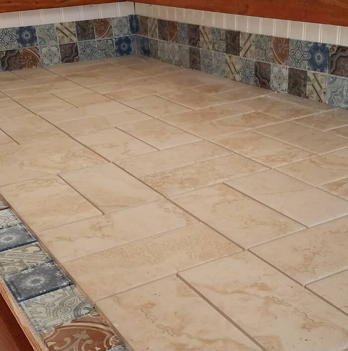 Kitchen Tile Countertops Collect Grout and Are Outdated