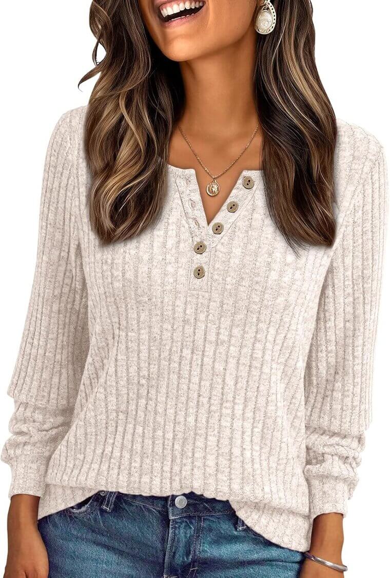 AUTOMET Henley Tunic - Stylish, Lightweight & Business Casual - Don’t Miss the 60% Discount!