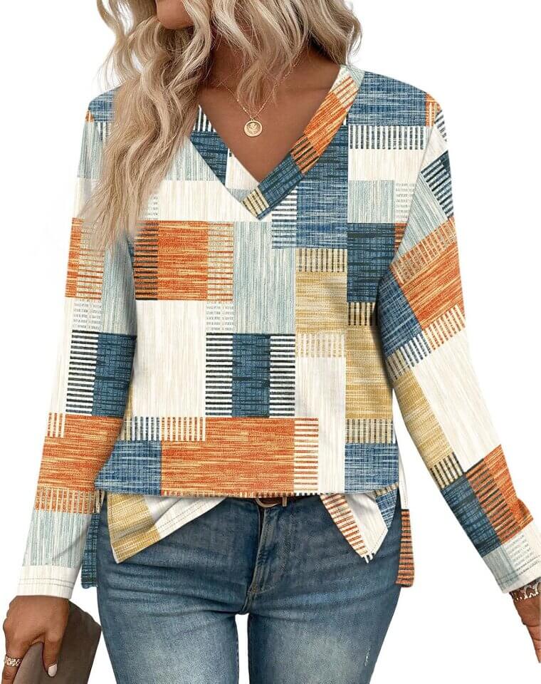 WIHOLL V Neck Tops - Perfect Fall Fashion for Women - Don’t Miss the 53% Discount!