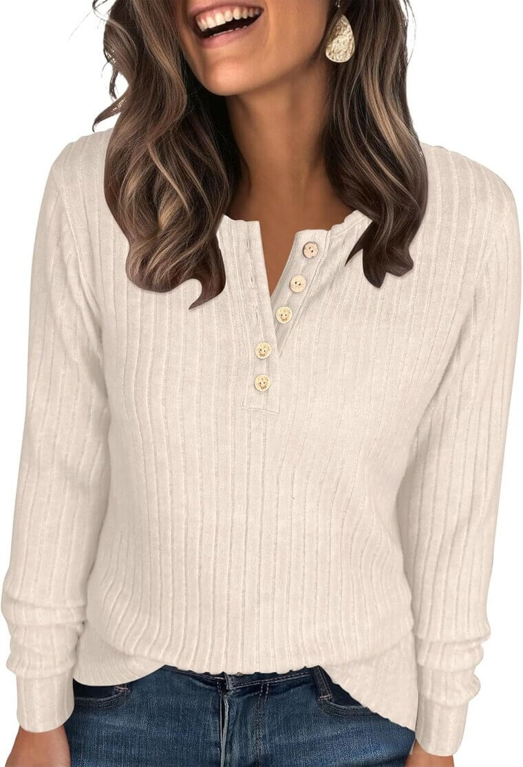 ANRABESS Henley Tunic - Stylish & Lightweight Fall Essential - Now 20% Off!