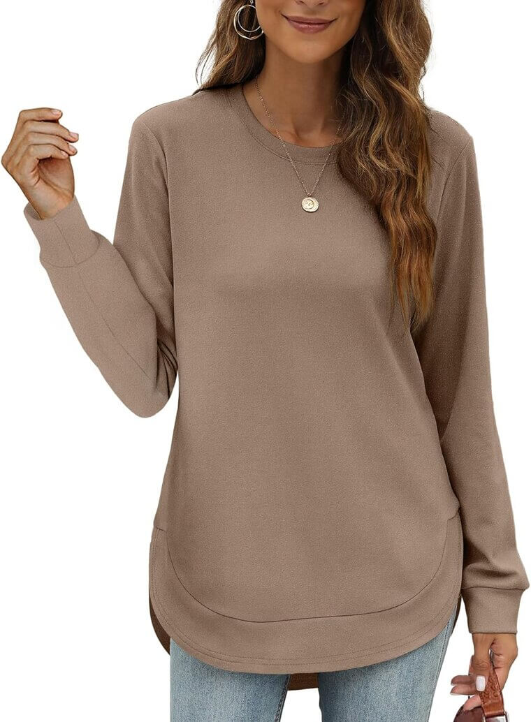 OFEEFAN Sweatshirt - Cozy Crewneck High Low Top for Women - Now 25% Off!