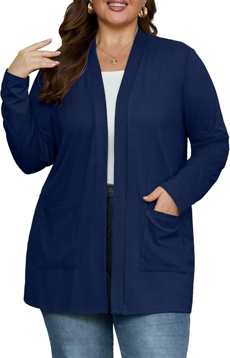 OLRIK Plus Cardigan - Stylish Lightweight Women's Jacket with Pockets - Enjoy 21% Off!