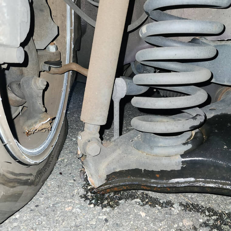 Worn Suspension Components