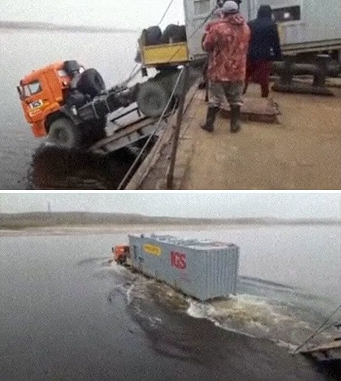 Trucks In Russia Can Drive Through Water
