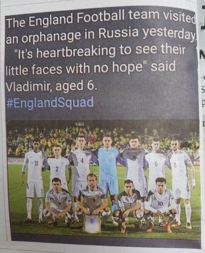 When the England Football Team Visits a Russian Orphanage
