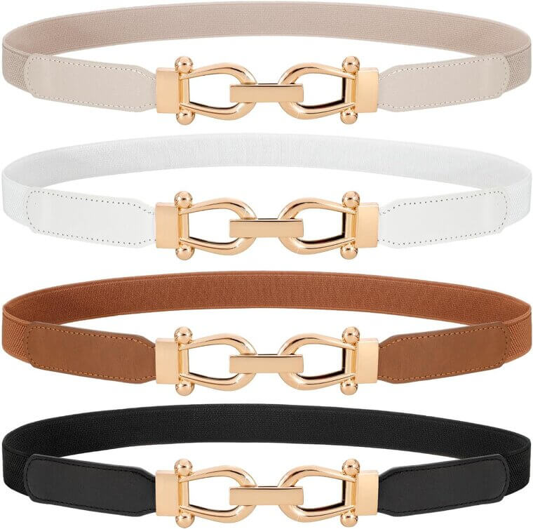 Women's Skinny Elastic Belts - Perfect for Jeans & Dresses - Now 33% Off!
