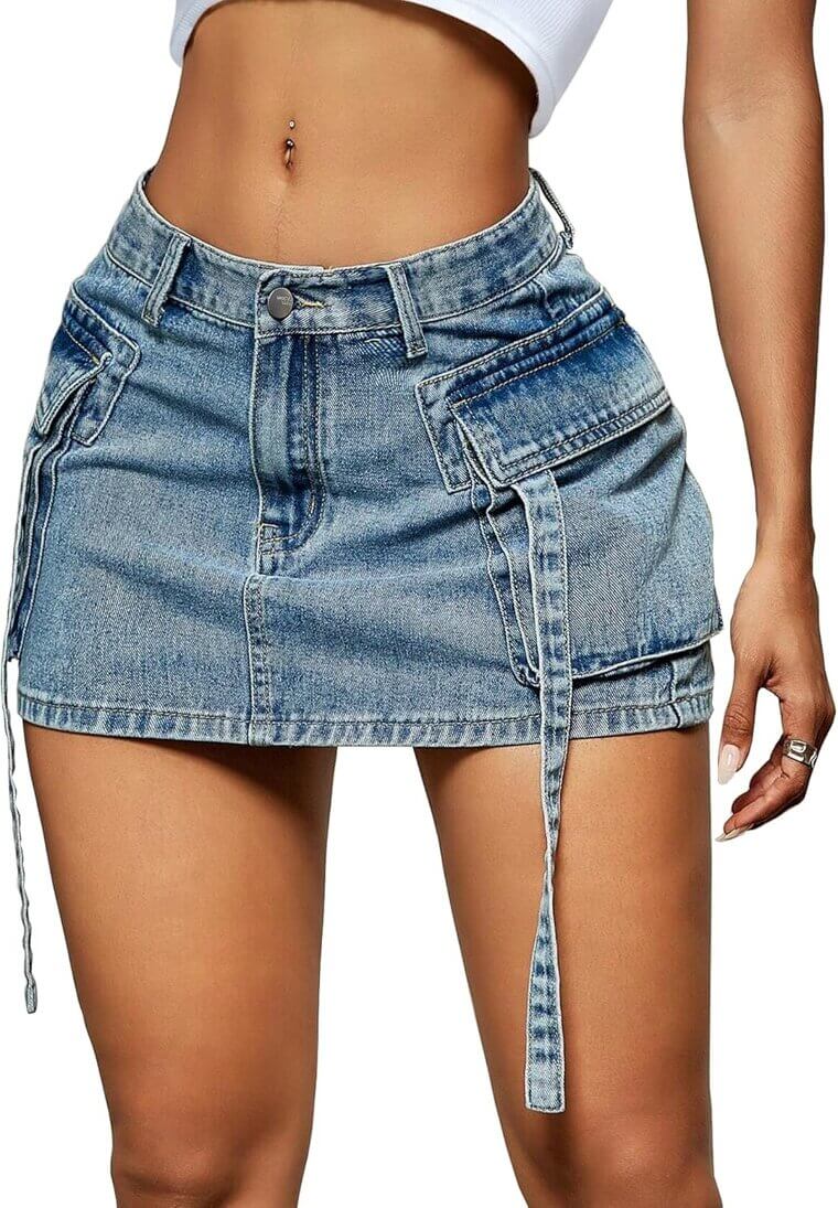 Denim Cargo Mini Skirt - Perfect for Every Occasion! - Now 7% Off!