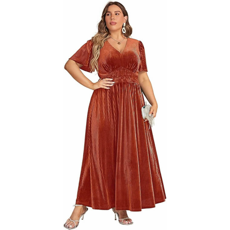 Velvet Maxi Dress - Perfect for Weddings and More - Now 17% Off!
